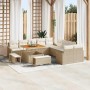 Conjunto de sofás de jardín 13 pcs Beige ratán sintético en Sofás de exterior | Comprar online en Foru.es