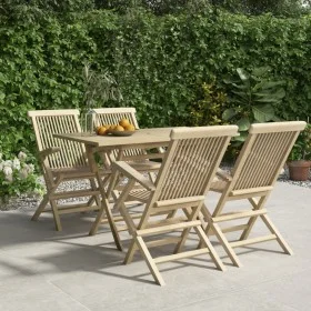 Juego de comedor de jardín 5 piezas madera maciza de teca de vidaXL, Conjuntos de jardín - Ref: Foro24-3155043, Precio: 511,2...