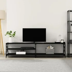 Mueble para TV metal y madera contrachapada negro 200x40x50 cm de vidaXL, Muebles TV - Ref: Foro24-826739, Precio: 100,22 €, ...