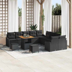 Conjunto de sofás de jardín 13 pcs Negro ratán sintético en Sofás de exterior | Comprar online en Foru.es