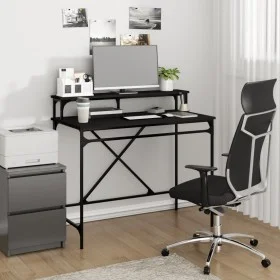 Escritorio de hierro y madera contrachapada negro 100x50x90 cm de vidaXL, Escritorios - Ref: Foro24-826699, Precio: 62,52 €, ...