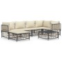 Set muebles de jardín 7 pzas y cojines ratán PE gris antracita de vidaXL, Sofás de exterior - Ref: Foro24-3186772, Precio: 55...