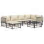 Set muebles de jardín 7 pzas y cojines ratán PE gris antracita de vidaXL, Sofás de exterior - Ref: Foro24-3186772, Precio: 55...
