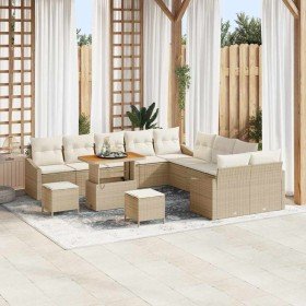 Conjunto de sofás de jardín 13 pcs Beige ratán sintético en Sofás de exterior | Comprar online en Foru.es