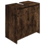 Armario de baño madera contrachapada roble ahumado 60x33x61 cm de vidaXL, Muebles de baño - Ref: Foro24-826357, Precio: 37,53...