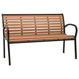 Banco de jardín acero y WPC negro y marrón 116 cm de vidaXL, Bancos de jardín - Ref: Foro24-319579, Precio: 150,43 €, Descuen...
