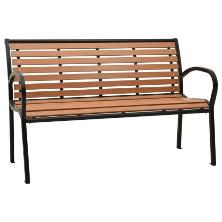 Banco de jardín acero y WPC negro y marrón 116 cm de vidaXL, Bancos de jardín - Ref: Foro24-319579, Precio: 156,74 €, Descuen...