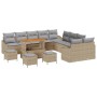 Conjunto de sofás de jardín 14 pcs Beige ratán sintético en Sofás de exterior | Comprar online en Foru.es