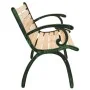 Banco de jardín hierro fundido y madera maciza de abeto 116 cm de vidaXL, Bancos de jardín - Ref: Foro24-319572, Precio: 129,...