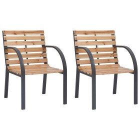 Sillas de jardín 2 unidades madera maciza de abeto de vidaXL, Sillas de jardín - Ref: Foro24-319576, Precio: 117,03 €, Descue...