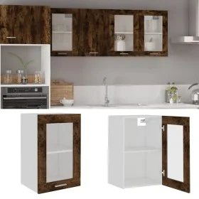 Hanging display cabinet in smoked oak wood, 40x31x60 cm. by vidaXL, Kitchen cabinets - Ref: Foro24-826345, Price: 39,25 €, Di...