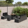 Conjunto de sofá de jardín con cojín 8 pcs Negro Poliratán en Sofás de exterior | Comprar online en Foru.es