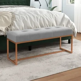 Graue Samtbank 110x36x45 cm von vidaXL, Bänke für Hallen und Lager - Ref: Foro24-350603, Preis: 113,05 €, Rabatt: %