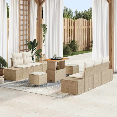 Conjunto de sofás de jardín 8 pcs Beige ratán sintético en Sofás de exterior | Comprar online en Foru.es