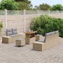 Conjunto de sofá de jardín con cojín 8 pcs Beige Poliratán en Sofás de exterior | Comprar online en Foru.es