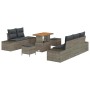 Conjunto de sofá de jardín con cojín 8 pcs Gris Poliratán en Sofás de exterior | Comprar online en Foru.es