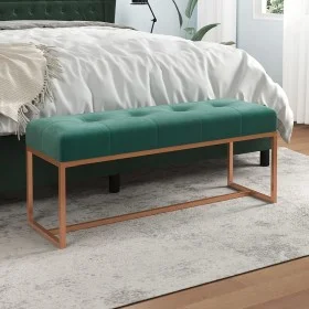 Banco de terciopelo verde oscuro 110x36x45 cm by vidaXL, Benches for halls and storage - Ref: Foro24-350601, Price: 108,39 €,...