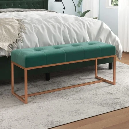 Banco de terciopelo verde oscuro 110x36x45 cm by vidaXL, Benches for halls and storage - Ref: Foro24-350601, Price: 108,39 €,...