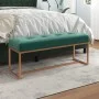 Banco de terciopelo verde oscuro 110x36x45 cm by vidaXL, Benches for halls and storage - Ref: Foro24-350601, Price: 108,39 €,...