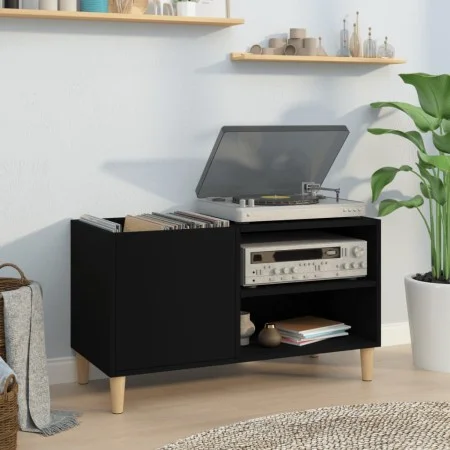 Plywood black record storage unit 84.5x38x48 cm by vidaXL, CD and DVD storage - Ref: Foro24-831942, Price: 53,05 €, Discount: %