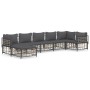 Set muebles de jardín 7 pzas y cojines ratán PE gris antracita de vidaXL, Sofás de exterior - Ref: Foro24-3186775, Precio: 54...