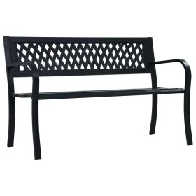 Banco de jardín acero negro 120 cm de vidaXL, Bancos de jardín - Ref: Foro24-319582, Precio: 85,93 €, Descuento: %