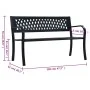 Banco de jardín acero negro 120 cm de vidaXL, Bancos de jardín - Ref: Foro24-319582, Precio: 85,93 €, Descuento: %