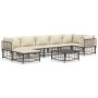 Juego de muebles de jardín 8 pzas y cojines ratán PE antracita de vidaXL, Sofás de exterior - Ref: Foro24-3186776, Precio: 63...