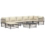 Juego de muebles de jardín 8 pzas y cojines ratán PE antracita de vidaXL, Sofás de exterior - Ref: Foro24-3186776, Precio: 63...