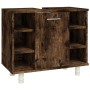 Armario de baño madera contrachapada roble ahumado 60x32x53,5cm de vidaXL, Muebles de baño - Ref: Foro24-826372, Precio: 49,4...