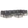 Juego de muebles de jardín 8 pzas y cojines ratán PE antracita de vidaXL, Sofás de exterior - Ref: Foro24-3186777, Precio: 63...