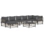 Juego de muebles de jardín 8 pzas y cojines ratán PE antracita de vidaXL, Sofás de exterior - Ref: Foro24-3186777, Precio: 63...