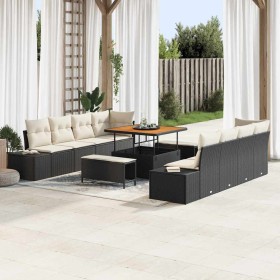 Conjunto de sofás de jardín 11 pcs Negro ratán sintético en Sofás de exterior | Comprar online en Foru.es