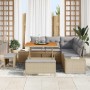 Conjunto de sofá de jardín con cojín 8 pcs Beige Poliratán en Sofás de exterior | Comprar online en Foru.es
