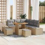 Conjunto de sofá de jardín con cojín 8 pcs Beige Poliratán en Sofás de exterior | Comprar online en Foru.es