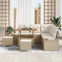 Conjunto de sofá de jardín con cojín 8 pcs Beige Poliratán en Sofás de exterior | Comprar online en Foru.es