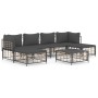 Set muebles de jardín 7 pzas y cojines ratán PE gris antracita de vidaXL, Sofás de exterior - Ref: Foro24-3186781, Precio: 51...