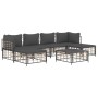 Set muebles de jardín 7 pzas y cojines ratán PE gris antracita de vidaXL, Sofás de exterior - Ref: Foro24-3186781, Precio: 51...