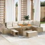 Conjunto de sofás de jardín 9 pcs Beige ratán sintético en Sofás de exterior | Comprar online en Foru.es