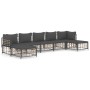 Set muebles de jardín 7 pzas y cojines ratán PE gris antracita de vidaXL, Sofás de exterior - Ref: Foro24-3186783, Precio: 51...