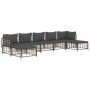 Set muebles de jardín 7 pzas y cojines ratán PE gris antracita de vidaXL, Sofás de exterior - Ref: Foro24-3186783, Precio: 51...