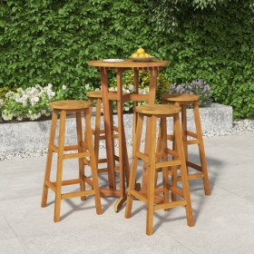 Mesa y taburetes altos de jardín 5 pzas madera maciza acacia de vidaXL, Conjuntos de jardín - Ref: Foro24-3154381, Precio: 24...