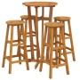 Mesa y taburetes altos de jardín 5 pzas madera maciza acacia de vidaXL, Conjuntos de jardín - Ref: Foro24-3154381, Precio: 24...