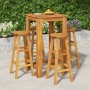 Mesa y taburetes altos de jardín 5 pzas madera maciza acacia de vidaXL, Conjuntos de jardín - Ref: Foro24-3154389, Precio: 29...