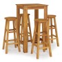 Mesa y taburetes altos de jardín 5 pzas madera maciza acacia de vidaXL, Conjuntos de jardín - Ref: Foro24-3154389, Precio: 29...