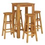 Mesa y taburetes altos de jardín 5 pzas madera maciza acacia de vidaXL, Conjuntos de jardín - Ref: Foro24-3154389, Precio: 29...