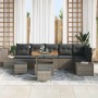 Conjunto de sofás de jardín 9 pcs Gris ratán sintético en Sofás de exterior | Comprar online en Foru.es