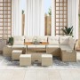 Conjunto de sofás de jardín 10 pcs Beige ratán sintético en Sofás de exterior | Comprar online en Foru.es