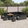 Conjunto de sofá de jardín 12 pcs Negro Poliratán en Sofás de exterior | Comprar online en Foru.es