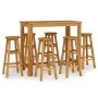 Mesa y taburetes altos de jardín 7 pzas madera maciza acacia de vidaXL, Conjuntos de jardín - Ref: Foro24-3154395, Precio: 39...